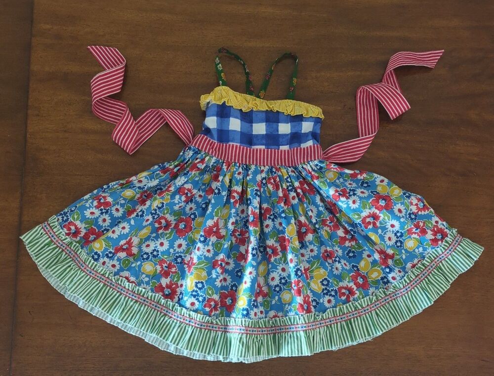 Matilda Jane Platinum Patriotic Ellie Dress size 4 EUC
